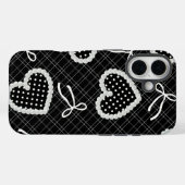 Esthetische parel omrande polka stip hart & witte Case-Mate iPhone case (Achterkant (horizontaal))