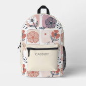 Esthetische pastel crème bloem meisjes rugzak (Voorkant)