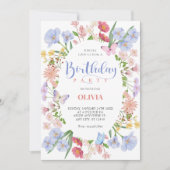 Esthetische pastel floral baby verjaardag kaart (Voorkant)