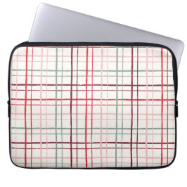 Esthetische Pastel Handgetekende Grid Hart Glazuur Laptop Sleeve