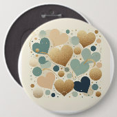 Esthetische Pastel Liefde Hart Beige Abstract Mini Ronde Button 6,0 Cm (Voorkant /achterkant)