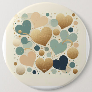 Esthetische Pastel Liefde Hart Beige Abstract Mini Ronde Button 6,0 Cm