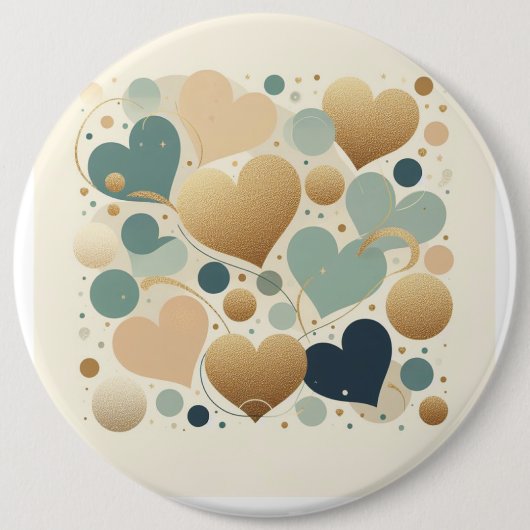 Esthetische Pastel Liefde Hart Beige Abstract Mini Ronde Button 6,0 Cm (Voorkant)