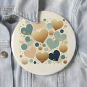 Esthetische Pastel Liefde Hart Beige Abstract Mini Ronde Button 6,0 Cm (In situ)
