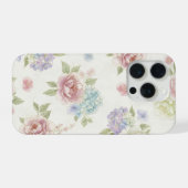 Esthetische Pastel Pioen iPhone Hoesje (Achterkant horizontaal)