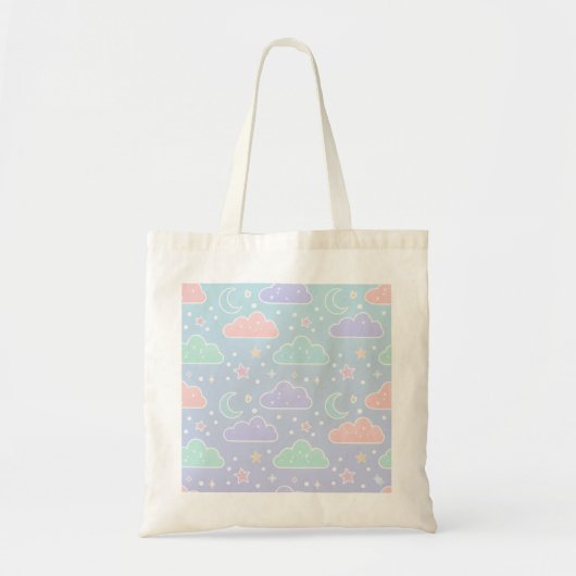 Esthetische Pastel Wolken Canvas Tas (Voorkant)