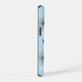 Esthetische Pastelblauwe Bloemige Blauwebes Hoes iPhone 15 Case (Rechterkant)