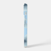 Esthetische Pastelblauwe Bloemige Blauwebes Hulsel iPhone 15 Case (Linkerkant)