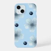 Esthetische Pastelblauwe Bloemige Blauwebes Hulsel iPhone 15 Case (Achterkant)