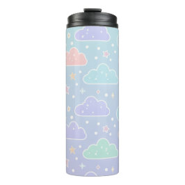 Esthetische Pastelkleurige Wolk Geïsoleerde Tumble Thermosbeker