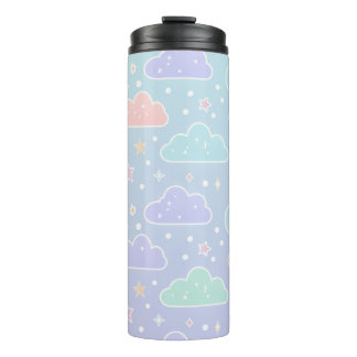 Esthetische Pastelkleurige Wolk Geïsoleerde Tumble Thermosbeker