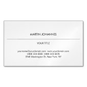 Esthetische Plain Professioneel Wit Modern Magnetisch Visitekaartje (Voorkant)