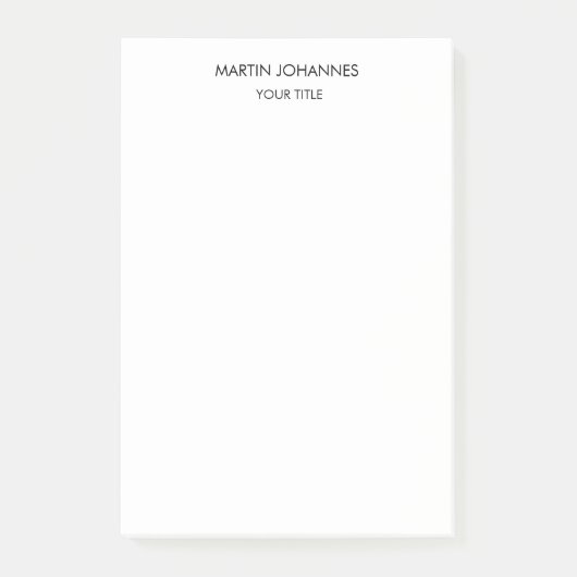 Esthetische Plain Professioneel Wit Modern Post-it® Notes (Voorkant)
