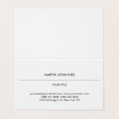 Esthetische Plain Professioneel Wit Modern Visitekaartje (Buitenkant ongevouwen)