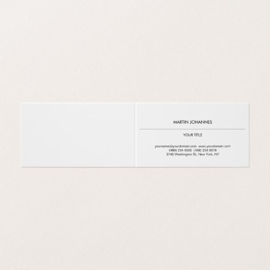 Esthetische Plain Professioneel Wit Modern Visitekaartje (Buitenkant ongevouwen)
