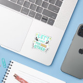Esthetische Plant Quote Sticker (Laptop met iPhone)