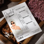 Esthetische prijslijst Business Service Menu