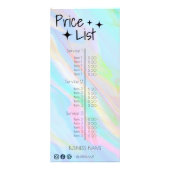 Esthetische prijslijst Menu Rainbow Holographic (Voorkant)