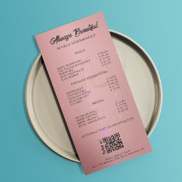 Esthetische prijslijst Menu Roos Gold QR-code