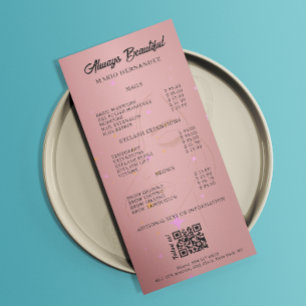 Esthetische prijslijst Menu Roos Gold QR-code