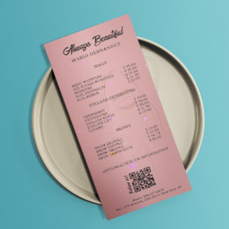 Esthetische prijslijst Menu Roos Gold QR-code