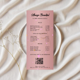 Esthetische prijslijst Menu Roos Gold QR-code