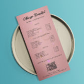 Esthetische prijslijst Menu Roos Gold QR-code