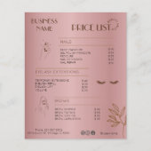 Esthetische prijslijst Menu Roos Gold Social Media (Voorkant)