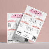 Esthetische prijslijst Menu Script Typografie