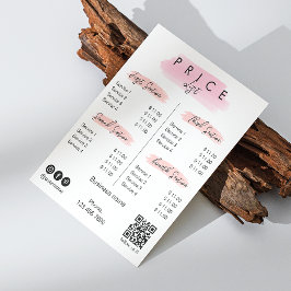Esthetische prijslijst Menu Script Typografie Kaart