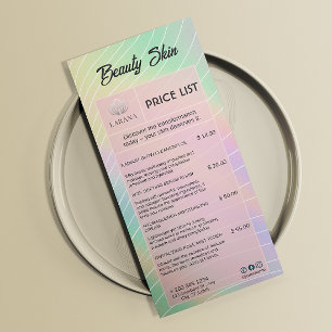 Esthetische prijslijst Menu Trendy Hologram