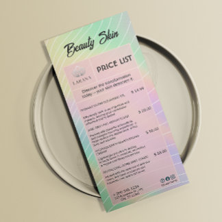 Esthetische prijslijst Menu Trendy Hologram