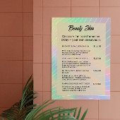 Esthetische prijslijst Nail Tech Trendy Hologram Poster