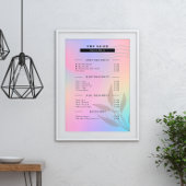 Esthetische prijslijst Roze Holografische iriseren Poster