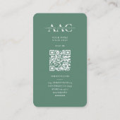 Esthetische Professionele Monogram Stoffig Blauwgr Visitekaartje (Achterkant)