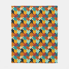  esthetische puzzelstukkenpatroon fleece deken
