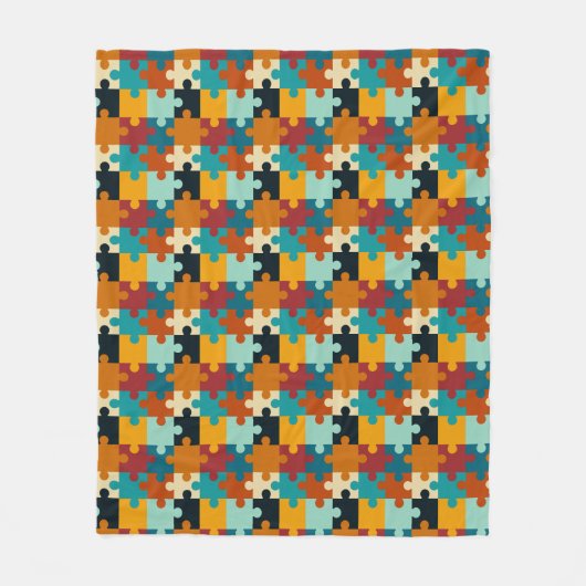  esthetische puzzelstukkenpatroon fleece deken (Voorkant)