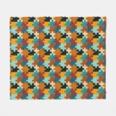 esthetische puzzelstukkenpatroon fleece deken (Voorkant (Horizontaal))