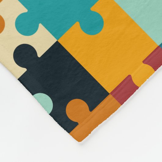  esthetische puzzelstukkenpatroon fleece deken (Hoek)