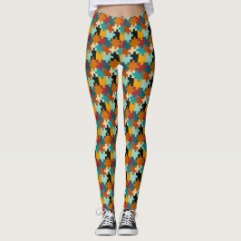  esthetische puzzelstukkenpatroon leggings