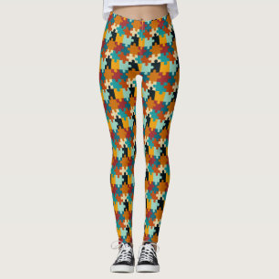esthetische puzzelstukkenpatroon leggings