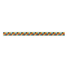  esthetische puzzelstukkenpatroon satijnen lint