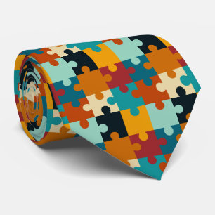 esthetische puzzelstukkenpatroon stropdas