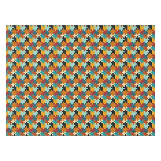 esthetische puzzelstukkenpatroon tafelkleed (Voorkant (Horizontaal))