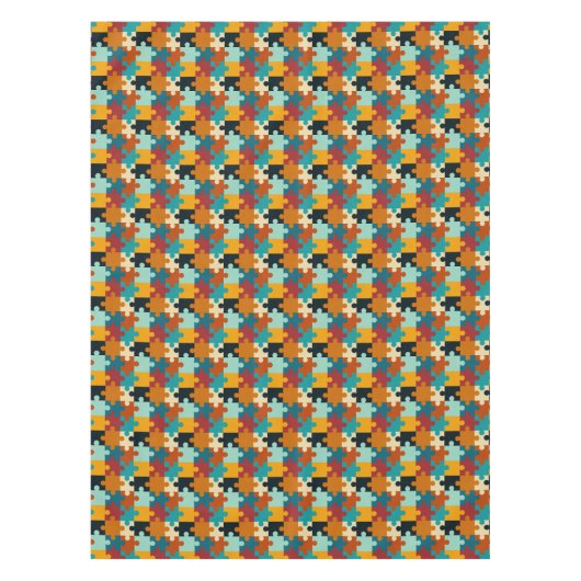 esthetische puzzelstukkenpatroon tafelkleed (Voorkant)