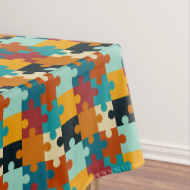 esthetische puzzelstukkenpatroon tafelkleed