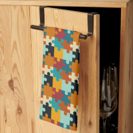 esthetische puzzelstukkenpatroon theedoek
