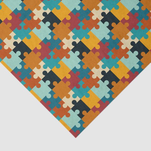 esthetische puzzelstukkenpatroon tissuepapier (Detail)