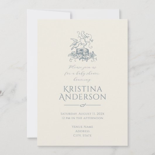  esthetische QR-code nestBaby shower Kaart (Voorkant)