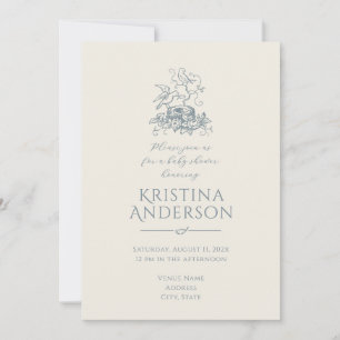 esthetische QR-code nestBaby shower Kaart